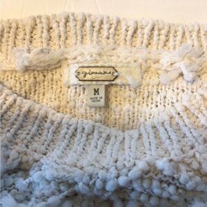 Cream Cowl Neck Sweater with Textured Knit